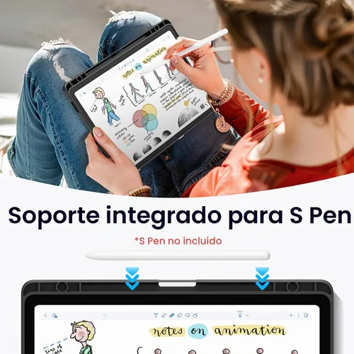 Vista 7 de Fintie Funda transparente para Samsung Galaxy Tab S10 Lite/S10 FE/S9 FE Negro