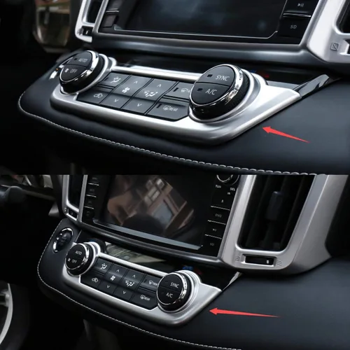 Vista 6 de Xotic Tech - Consola central interior con aire acondicionado y aire acondicionado, panel de control de clima, cubierta de marco, color plateado