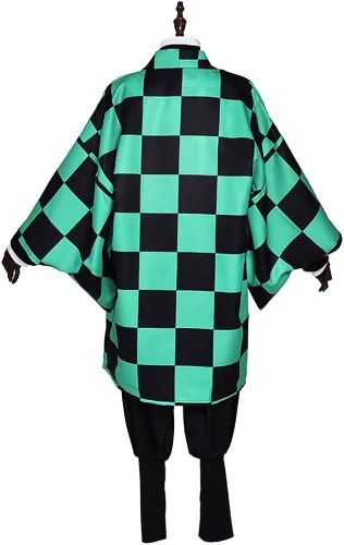 Vista 2 de MICCOSTUMES Disfraz de Kamado Tanjiro para hombre, uniforme de kimono con bata, cosplay