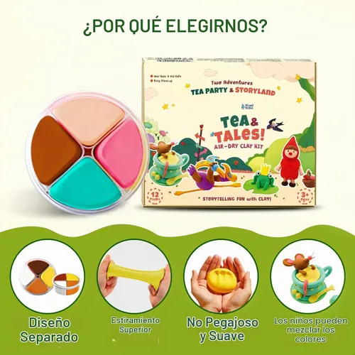 Vista 4 de Kit de arcilla seca al aire para niños, kits de manualidades de arcilla temática, figuras de historia, 12 cajas de arcilla de modelado con Rosa