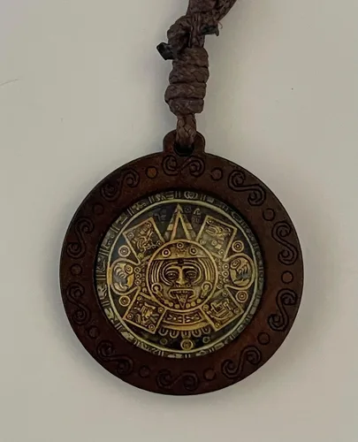 Vista 7 de Collar maya y collar azteca, joyería mexicana, calendario maya, arte colgante