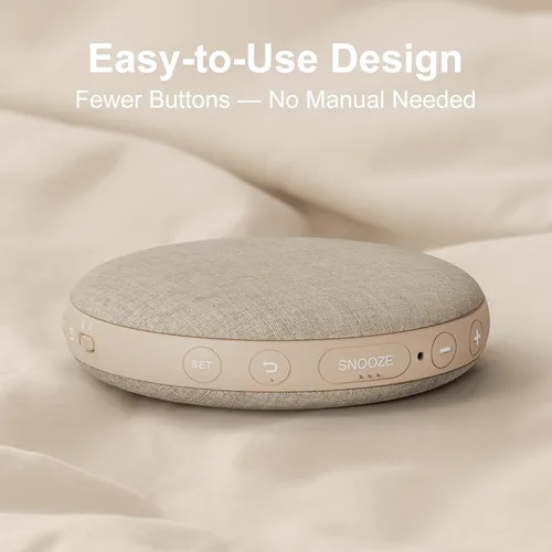 Vista 8 de REACHER Reloj despertador vibratorio de viaje para adultos con sueño pesado, reloj despertador digital doble, compacto debajo de la almohada