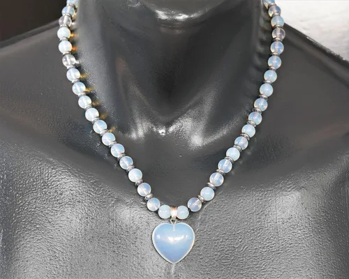 Vista 82 de Colgante de corazón de aventurina natural, Collar de cuentas de aventurina genuina, Collar de piedra verde, Collar de piedras preciosas, Cuentas