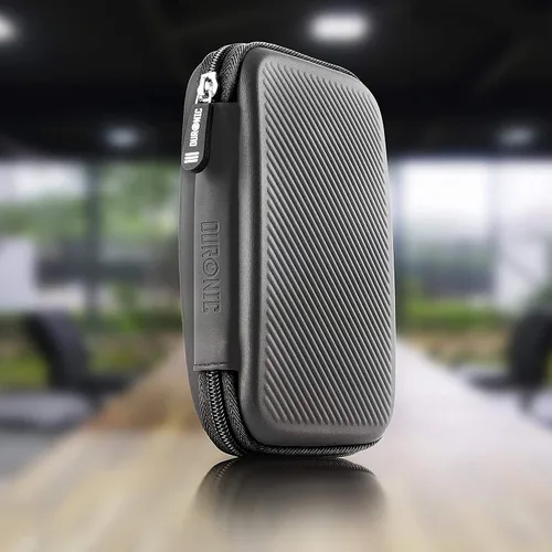 Vista 2 de Duronic Funda para disco duro HDC2/GY Gris Bolsa de almacenamiento portátil de EVA para cables y cables externos Ligero y protector Adecuado