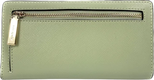 Vista 2 de Kate Spade New York Staci Saffiano - Cartera delgada grande de cuero Verdesalvia Cartera plegable