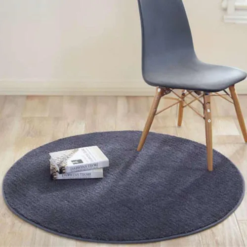 Vista 10 de Reyox Tapete de felpa suave para silla de oficina, tapete redondo antideslizante para oficina y hogar, alfombra absorbente para guardería
