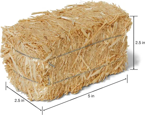 Vista 2 de FloraCraft Pacas decorativas de paja de 2.5 x 2.5 x 5 pulgadas, natural