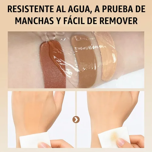 Vista 5 de Crema de maquillaje impermeable para piernas y cuerpo con esponja, corrector de cobertura completa resistente a la transferencia para tatuajes 01#