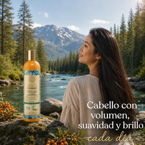 Vista 3 de Natura Siberica Acondicionador Oblepikha Volumen Máximo para Todo Tipo de Cabello, 13.5 fl oz