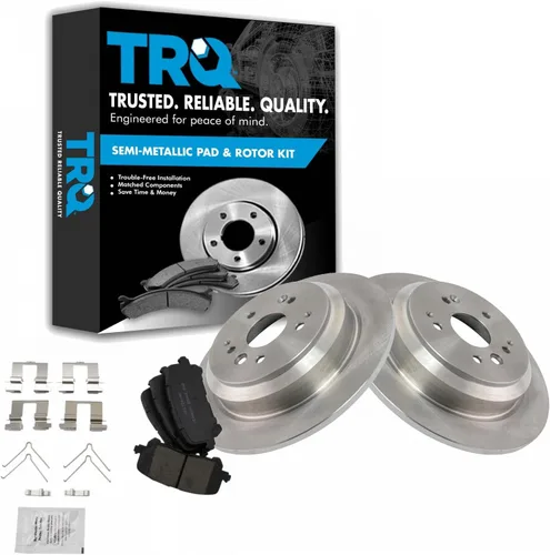 Vista 129 de TRQ Juego de pastillas de freno y rotor de cerámica trasera compatible con Honda Accord V6 1998-02 3.0L con frenos de disco traseros 02-06 Acura RSX