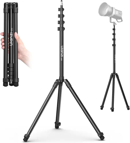 Vista 10 de ULANZI Soporte de luz de aluminio negro, trípode extensible de 6.32 pies para luces estroboscópicas, cámaras web, cámaras y cajas de luz blandas