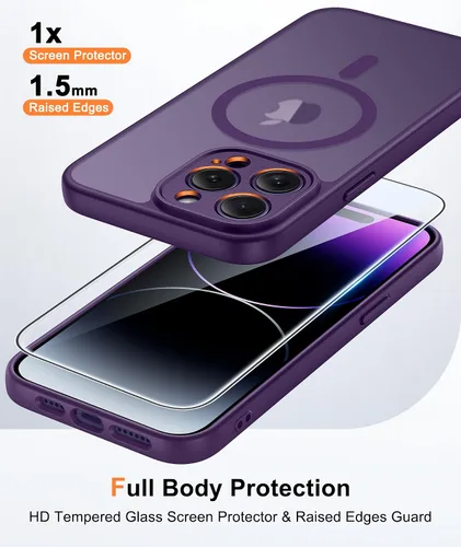 Vista 474 de FNTCASE Funda para iPhone 17 Pro: Fundas delgadas translúcidas de color azul claro compatibles con MagSafe, protección completa de la cámara