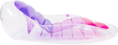 Vista 8 de Swimways Flotador seco para piscina, silla reclinable inflable translúcida para adultos con inflado rápido, reposapiés y portavasos