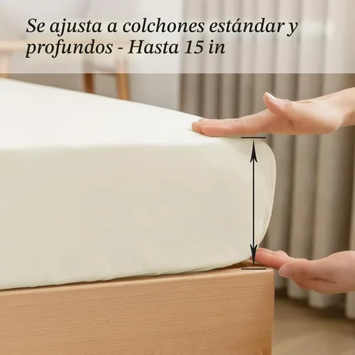 Vista 3 de Sábana bajera ajustable individual solamente – Microfibra premium 1800 súper suave y acogedora, resistente a arrugas, decoloración y encogimiento