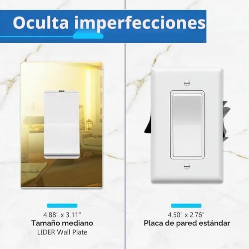 Vista 2 de LIDER Placa de pared decoradora, plexiglás, tamaño mediano, 1 banda, espejo Acrílico Oro