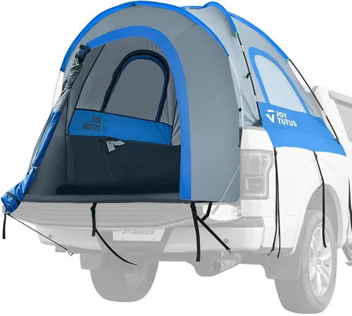 Vista 14 de JOYTUTUS Tienda de campaña para camioneta, tienda de campaña portátil con toldo para lluvia, tienda de campaña para camioneta para 5.0'-5.2