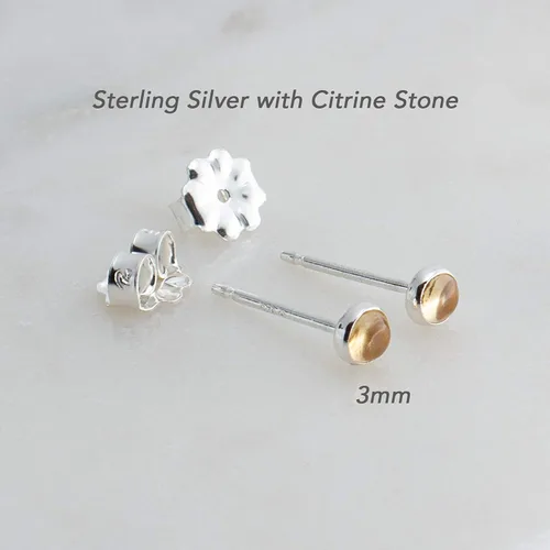 Vista 38 de Aretes pequeños de plata de ley para cartílago, tragus, hélix, múltiples piercings hipoalergénicos, piedra natal para mujer, juego de bisel