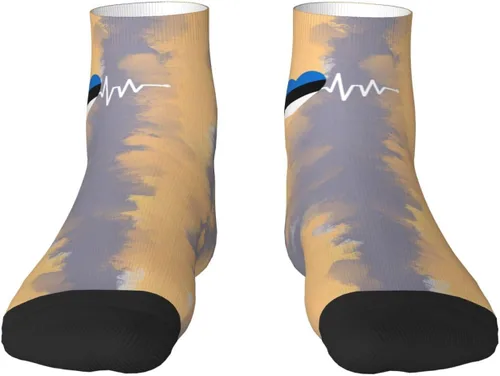 Vista 2 de Estonian Heartbeat I Love Estonia Heart Flag Ankle Socks Winter Low Cut Sports Warm Comfort Breathable Casual Socks For Mens And Womens