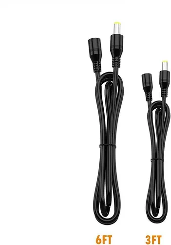 Vista 8 de Belker Paquete de 2 cables de extensión de 3 pies y 6 pies CC de 0.083 in x 0.217 in