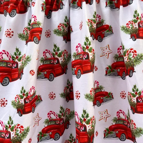 Vista 20 de Vestido de Navidad para niña pequeña, muñeco de nieve, árboles de Navidad, camión, a cuadros, reno, Papá Noel, vestido de invierno hasta la rodilla