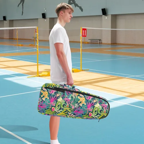 Vista 8 de Mochila de tenis ligera y colorida para mujeres y hombres, para tenis, bádminton, raquetas de tenis para principiantes
