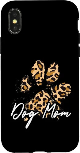 Vista 5 de Dog Mom Gift Leopard Paw Print Fur Mama Case para iPhone 17