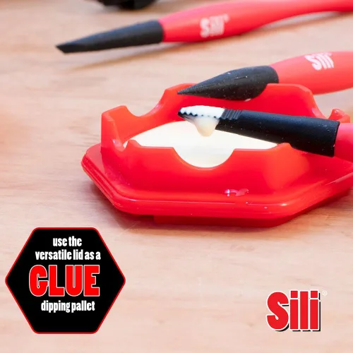 Vista 10 de Sili Kit de cepillos de pegamento con micro cepillos aplicadores de pegamento para madera y cápsula de almacenamiento