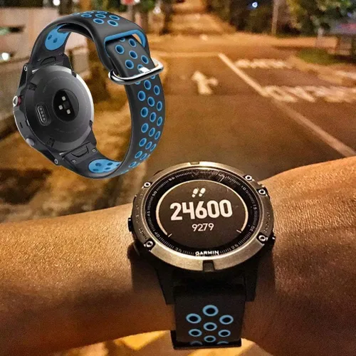 Vista 4 de Compatible con Garmin Fenix 5/6 Bandas, 0.866 in de silicona de repuesto para Garmin Fenix 6 Pro/5 Plus/Instinct/Forerunner 935/Approach S60/Quatix