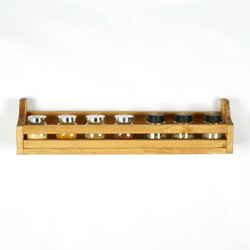 Vista 3 de Svenion Estante de madera para tarros de especias, estante flotante de repisa, estante organizador de gabinete de cocina (cereza)