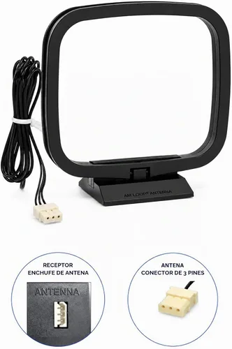Vista 2 de Antena de bucle FM/AM 3 PIN compatible con sistemas de receptor de audio para el hogar Sony