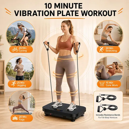 Vista 12 de Vibration Plate Exercise Machine, 999 Speeds Whole Body Workout Platform with 330LBS