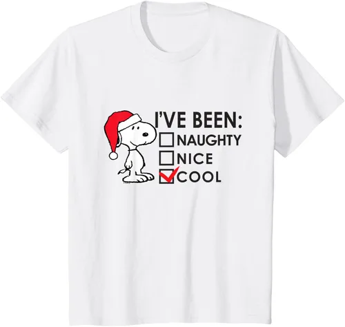 Vista 28 de Peanuts - Camiseta de Navidad fresca de Snoopy, Azul Blanco