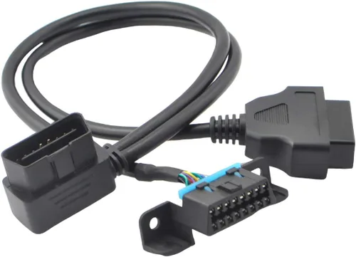 Vista 9 de iKKEGOL Universal OBD2 OBD II 16 Pin Splitter Y Cable abierto, J1962 1 macho a 2 hembra conector con soporte de montaje bajo salpicadero 19.7 in/20