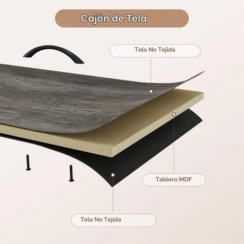 Vista 5 de HAUOMS Soporte de TV Cómoda para TV de 65 Pulgadas, 63" de Ancho con Luces LED y Tomas de Corriente, Cómoda Larga Gris con 12 Cajones de Tela