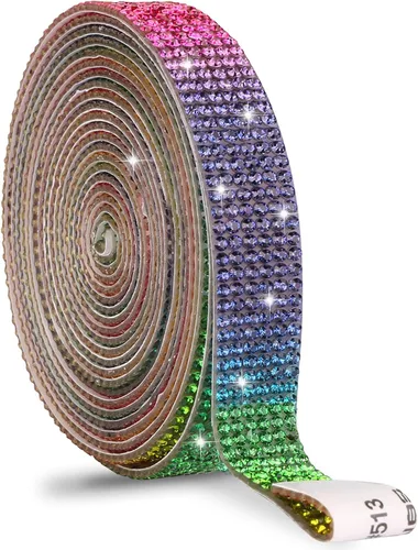 Vista 30 de Cinta de cristal autoadhesiva, calcomanías de diamantes de imitación para envoltura de regalos, manualidades, proyectos de decoración, bodas Negro