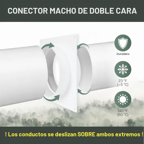 Vista 3 de Vent Systems Conector de conducto de ventilación de aire de 4 pulgadas, brida de tubo de ventilación recta, placa de conector de conductos