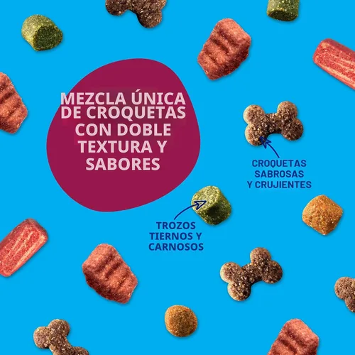 Vista 5 de Kibbles 'n Bits Alimento seco para perros, sabroso sabor a tocino y bistec para perros adultos, bolsa de 3.5 libras
