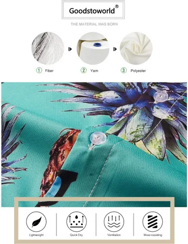 Vista 7 de Goodstoworld Camisas hawaianas con botones novedosas para hombre