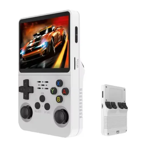Vista 10 de Handheld Retro Game Console with 21,000+ Games, 3.5" IPS Screen, and Dual TF Card 128 GB System, supports 20+ emulators and features HDMI and TV