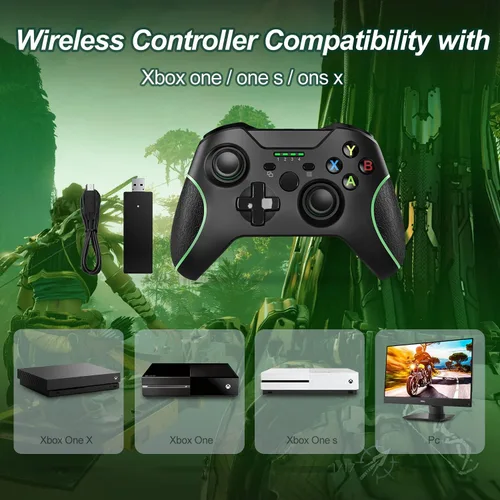 Vista 7 de Control inalámbrico para Xbox One, PC Gamepad con adaptador inalámbrico de 2.4 GHZ compatible con Xbox OneOne SOne XWindows 7810