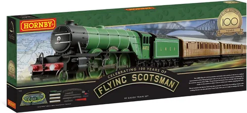 Vista 6 de Juego de Tren Eléctrico Hornby - R1255M The Flying Scotsman A1Class - Juegos de Tren Iniciales Calibre OO, Trenes Vintage para Adultos, Pequeño