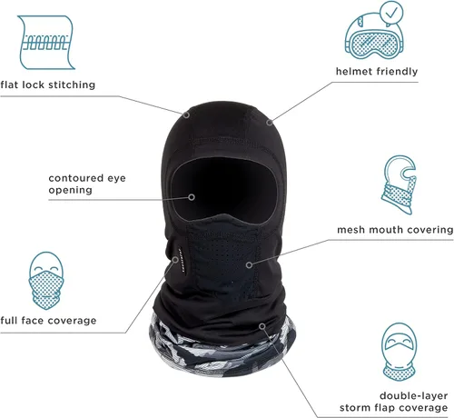Vista 2 de Turtle Fur quattroClava with Storm Flap Comfort Shell Performance Balaclava