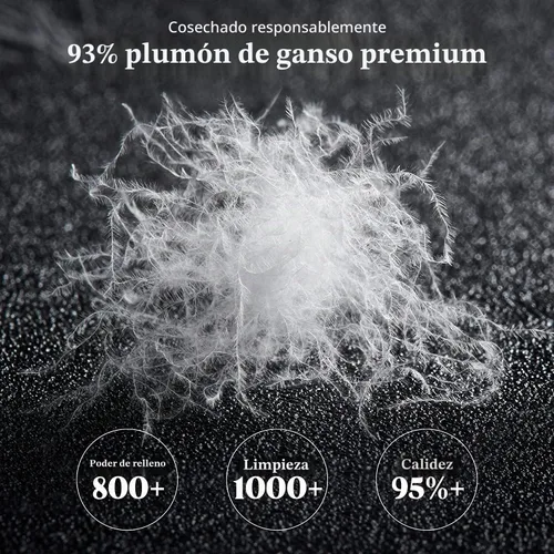Vista 3 de puredown® Edredón de plumón de ganso gris tamaño individual 800 poder de relleno, 100% algodón para todas las estaciones, relleno de edredón
