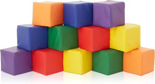 Vista 8 de Casafield Juego de bloques de espuma grandes para niños pequeños (juego de 7 piezas), cubos de juego suave para apilamiento, colores y tamaños
