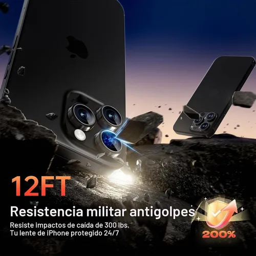 Vista 4 de Paquete de 2 protectores de lente de cámara para iPhone 17 Pro Max/17 Pro/16 Pro Max/16 Pro/15 Pro Max/15 Pro/14 Pro Max/14 Pro