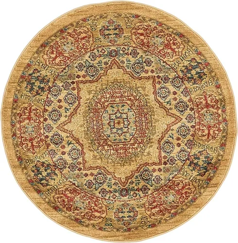 Vista 23 de Unique Loom Palace Collection - Alfombra bohemia tradicional, medallón, vintage (2 pies x 3 pies, rectangular, azul claro/bronceado)