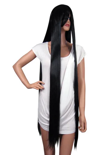 Vista 2 de Epic Cosplay Asteria - Peluca recta extra larga negra de 50 pulgadas (09B1)