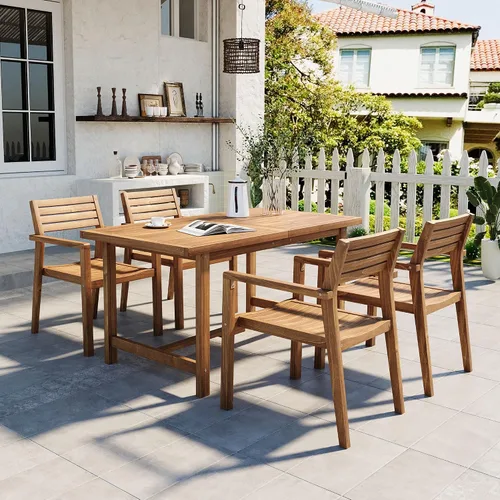 Vista 13 de Quarte Moderno juego de comedor de patio al aire libre de 5 piezas, juego de barra de mimbre de ratán de polietileno para jardín, 4 sillas de altura