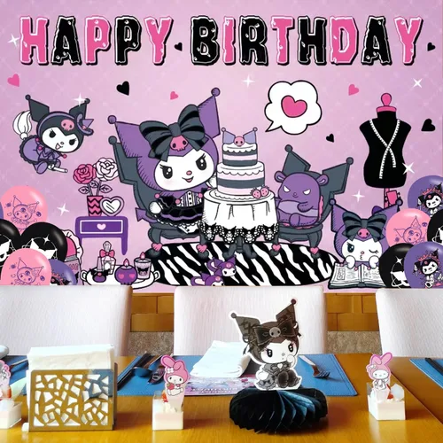 Vista 6 de Fondo de fiesta de cumpleaños de anime, decoración de fiesta de cumpleaños, pancarta temática de feliz cumpleaños, fondos de fotos para niños