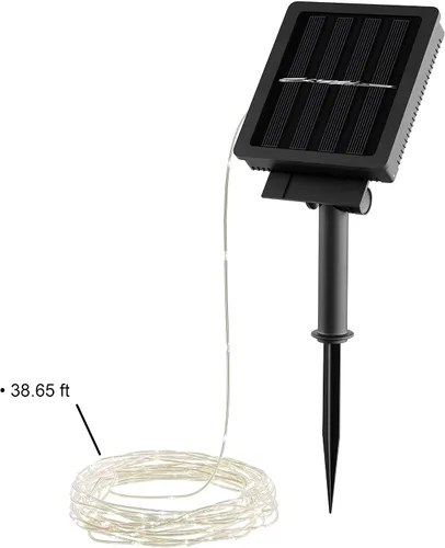 Vista 2 de Pure Garden 100 luces de hadas alimentadas por energía solar, blanco cálido